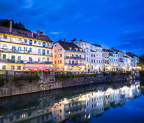 Image showing Romantic medieval Ljubljana, Slovenia, Europe.