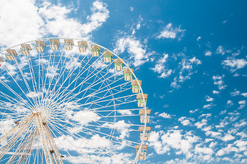 Image showing Ferris wheel of fair and amusement park