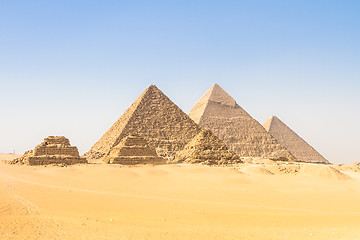 Image showing Great pyramids in Giza valley, Cairo, Egypt