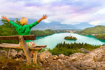 Image showing Lake Bled in Julian Alps, Slovenia.