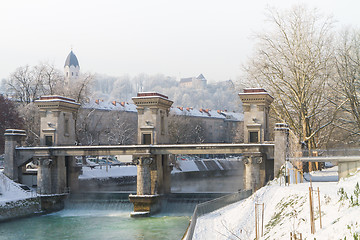 Image showing Sluice on the River Ljubljanica, Ljubljana, Slovenia.