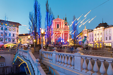 Image showing Preseren's square, Ljubljana, Slovenia, Europe.