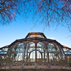 Image showing Palacio de Cristal in Retiro city park, Madrid