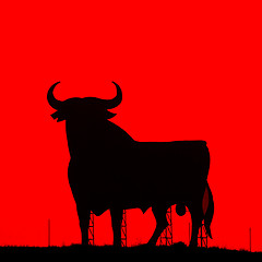 Image showing Spain,silhouette of a bull.