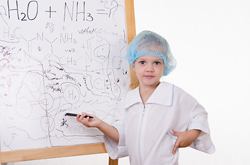 Image showing Chemist sketch scribble board with formulas