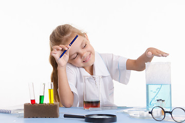 Image showing Trainee pleased with the result obtained in chemistry class