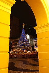 Image showing Christmas tree at Largo do Senado, Macau