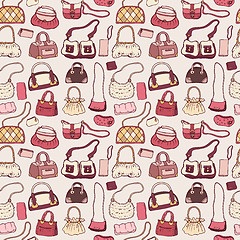 Image showing Women handbags. Seamless pattern.