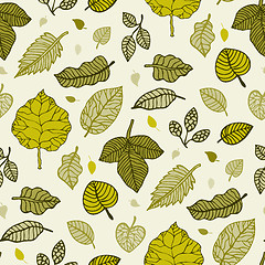 Image showing Leaves. Seamless vector background.