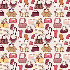 Image showing Women handbags. Seamless pattern.