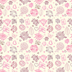 Image showing Seamless wedding patterns.