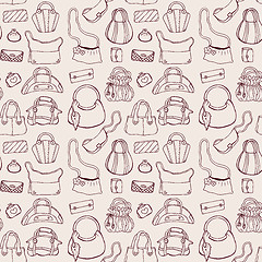 Image showing Women handbags. Seamless pattern.