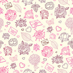 Image showing Seamless wedding patterns.