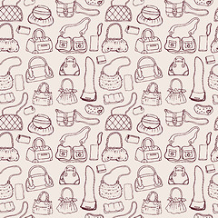 Image showing Women handbags. Seamless pattern.