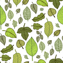 Image showing Leaves. Seamless vector background.