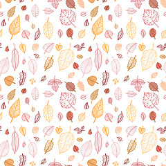 Image showing Leaves. Seamless vector background.