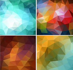 Image showing Set of four colorful abstract geometric background