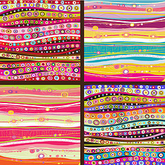 Image showing Set of four colourful line background.