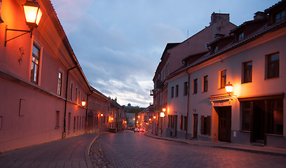 Image showing Evening in Vilnius streets