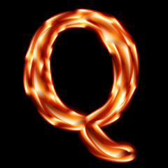 Image showing Fiery font. Letter Q - EPS 10