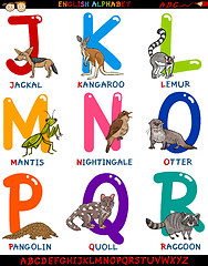 Image showing cartoon english alphabet with animals