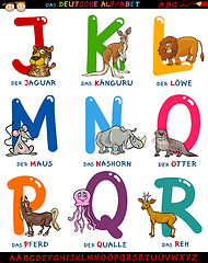 Image showing cartoon german alphabet with animals