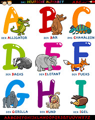 Image showing cartoon german alphabet with animals