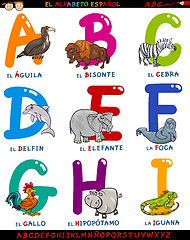 Image showing cartoon spanish alphabet with animals