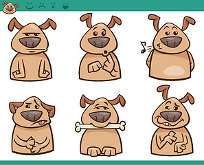 Image showing dog emotions cartoon illustration set