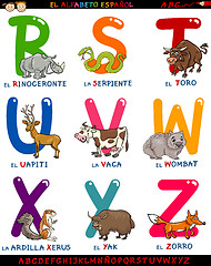 Image showing cartoon spanish alphabet with animals