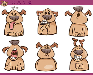 Image showing dog emotions cartoon illustration set