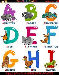 Image showing cartoon english alphabet with animals