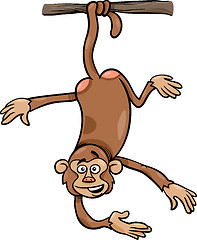 Image showing monkey on branch cartoon illustration