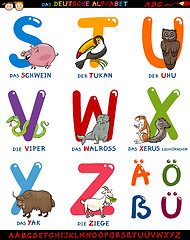 Image showing cartoon german alphabet with animals