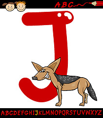 Image showing letter j for jackal cartoon illustration