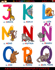 Image showing cartoon spanish alphabet with animals