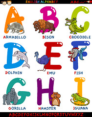 Image showing cartoon english alphabet with animals