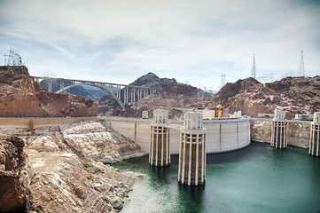 Image showing Aerial view of Hoover dam