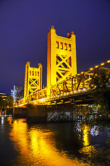 Image showing Golden Gates drawbridge in Sacramento