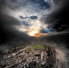 Image showing Fog over country road