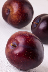 Image showing Fresh ripe red plums