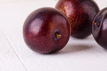 Image showing Fresh ripe red plums