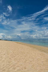 Image showing Beautiful tropical beach with lush vegetation