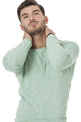 Image showing young man in casual fashion on white