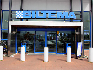 Image showing Entrance - Biltema sign.