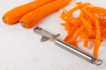 Image showing Fresh peeled carrots