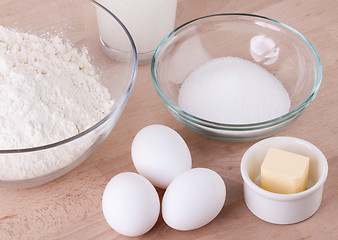 Image showing Baking ingredients in the kitchen