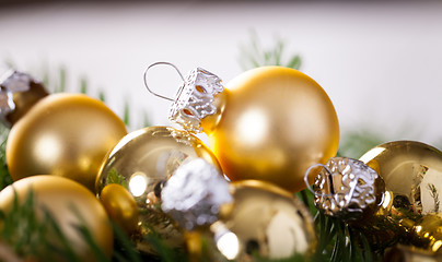 Image showing Golden Christmas decoration background