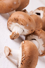Image showing Fresh brown portobello or agaricus mushrooms