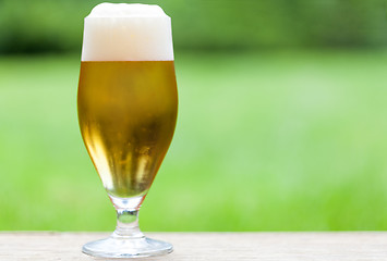 Image showing Elegant glass of cold refreshing beer